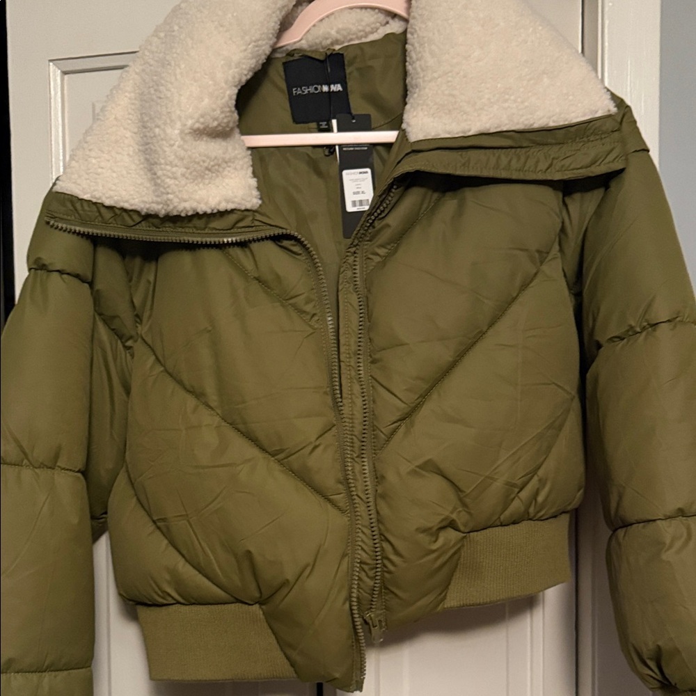 Fashion Nova Olive Bomber Jacket